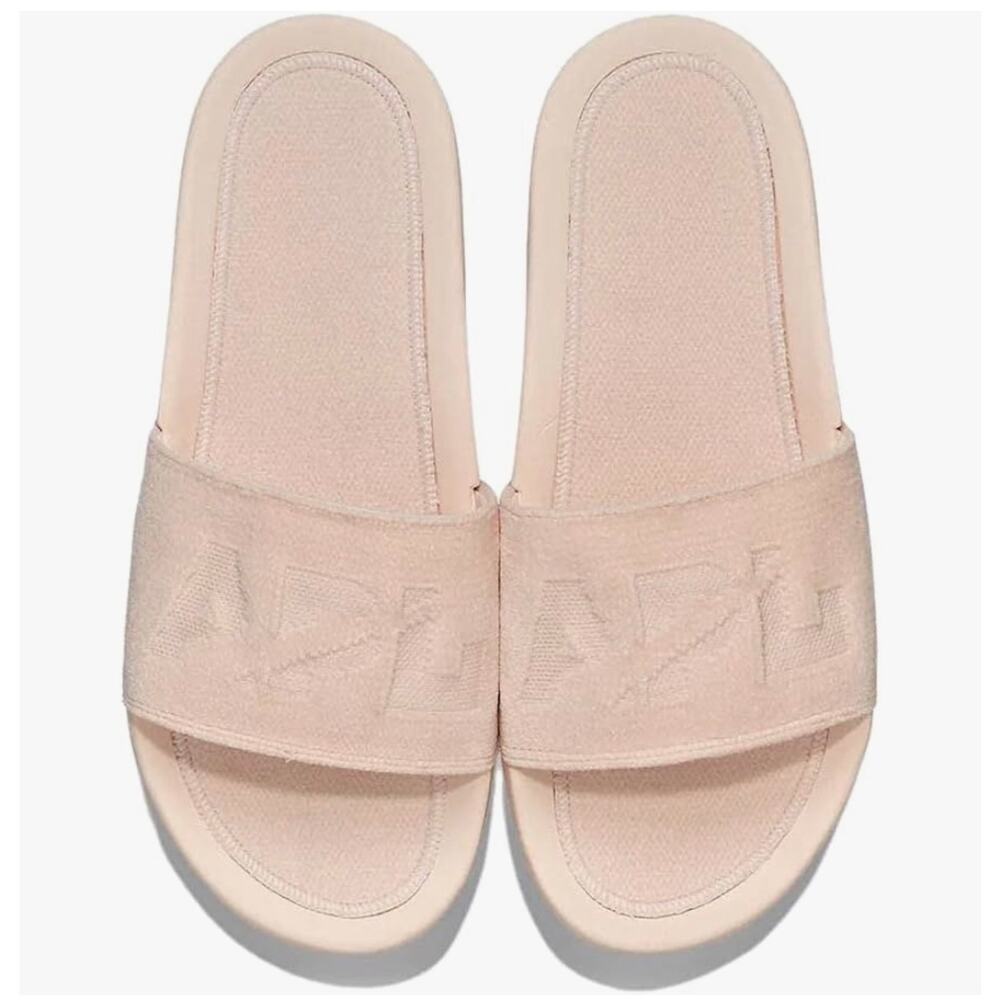 New Women’s APL techloom velvet slides sandals crème  size 7